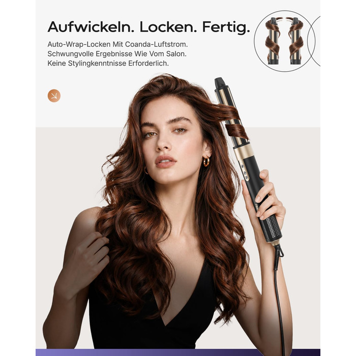 Стайлер для волосся 6 в 1 7MAGIC Airstyler: іонний фен та автоматичний плойка-локони (Obsidian)