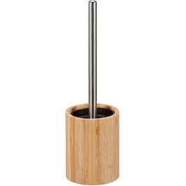 Силіконова туалетна щітка Relaxdays, антибактеріальна, з бамбуковим тримачем, змінна насадка, колір натуральний/сріблястий