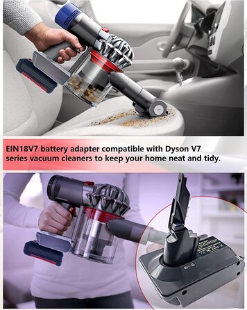 Адаптер акумулятора URUN EIN18V8 для Dyson V8, сумісний з акумуляторами Einhell 18V, для пилососів Dyson V8 Animal/Absolute (тільки адаптер)