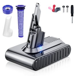 Акумулятор для пилососа Dyson V7 SV11 (Animal, Motorhead, Trigger, Fluffy) — Запасна Li-ion батарея з набором інструментів та фільтрами, сірий