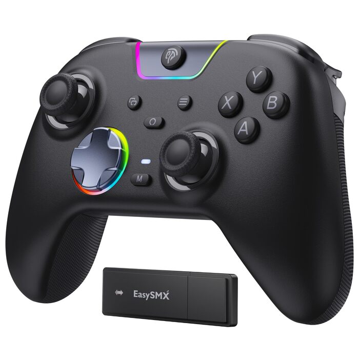 Бездротовий ігровий контролер EasySMX X05PRO для PC, Nintendo Switch, Android, iOS — Hall Joysticks, тихі кнопки, 2-рівневі тригери, 1000mAh, чорний
