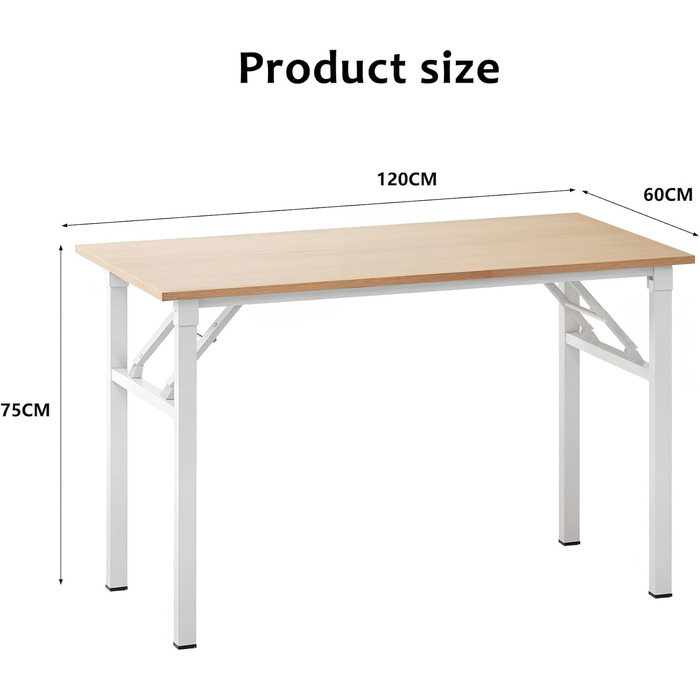 Розкладний письмовий стіл Sogesfurniture 120x60x75 см, дуб світлий/білий - комп'ютерний стіл, офісний стіл, конференц-стіл