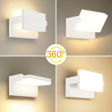Стіна LED-світильник Kingwen 40W, зовнішній та внутрішній, поворотна панель 360°, водонепроникний IP65, тепле біле світло 3000K, чорний, для гаража та тераси