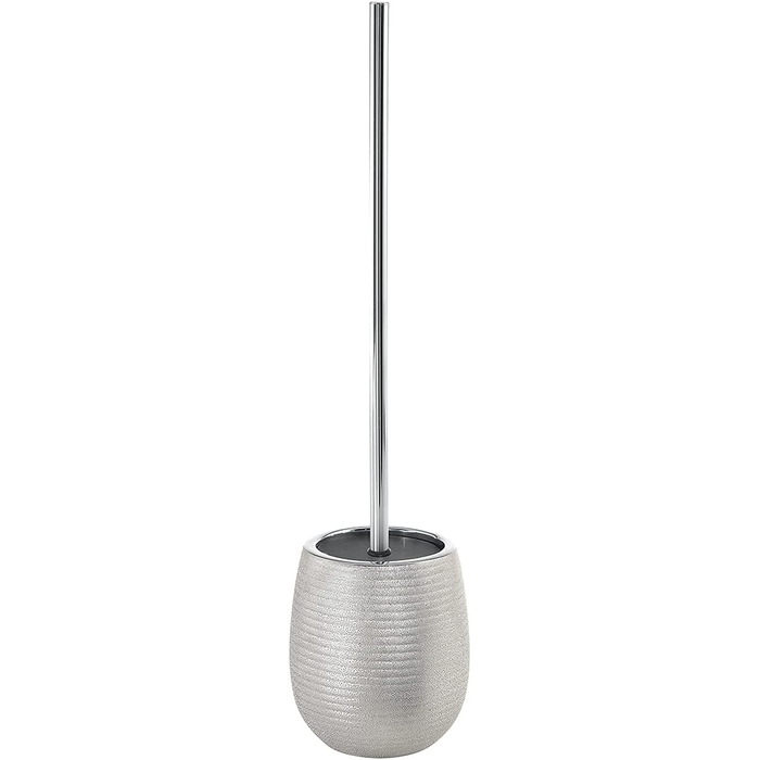 Унітазна щітка Gedy Silber G-Astrid, керамічна, сріблясто-чорна, 47x11,5 см, гарантія 2 роки, дизайн R&S