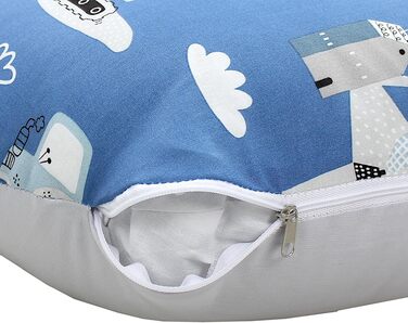 Подушка для годування TupTam Baby Stillkissen (Трактори/Веселка/Синій/Сірий) з бавовняним чохлом