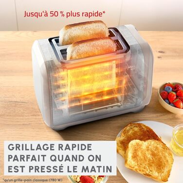 Тостер Moulinex LT261D Subito з 2 слотами, 850 Вт, червоно-чорний - для хліба та булочок