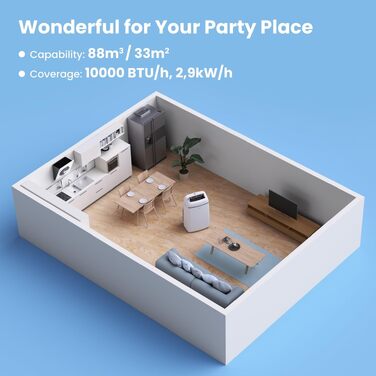 Мобільний кондиціонер Comfee Breezy Cool Pro 2.0 7000 BTU (2.0 кВт) з Wi-Fi, охолодження, вентиляція, осушення – для приміщень до 68 м³