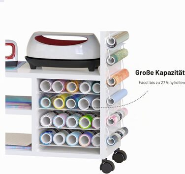 Візок для гарячого пресу та організації Cricut, білий 75 см, GYC-01 - ідеальне рішення для рукоділля