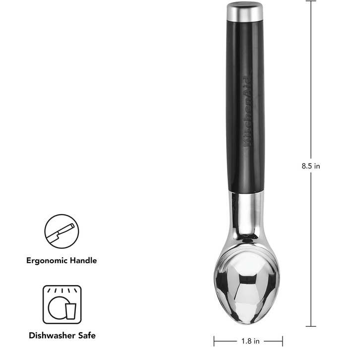 Дозатор для морозива KitchenAid One Size чорний - ідеальний для приготування десертів
