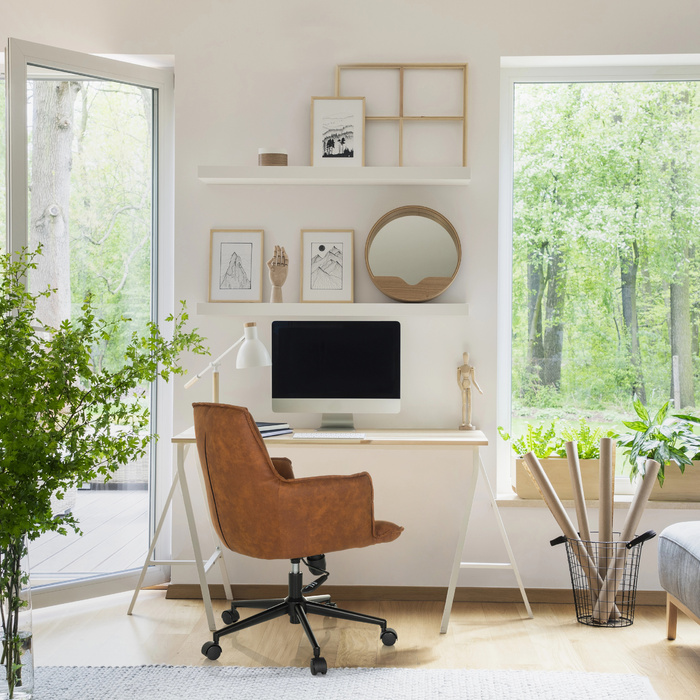 Крісло для домашнього офісу / поворотне крісло SOLAO LIFE Тканина коричневий Hjh LIVING