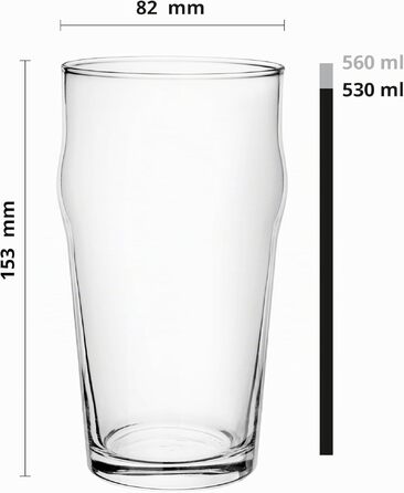 Набір пивних келихів Glasmark KROSNO 1992, 6 шт, 530 мл для пильзнера, стауту, елю - для пива, посуд для пива, можна мити в посудомийній машині