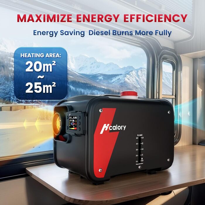 Дизельний опалювач 8kW Blazecore 1S з Wi-Fi, 12/24V/240V, 0.12-0.45 л/год, 10-рівнів регулювання температури, автоматичний старт/стоп для авто та вантажівок