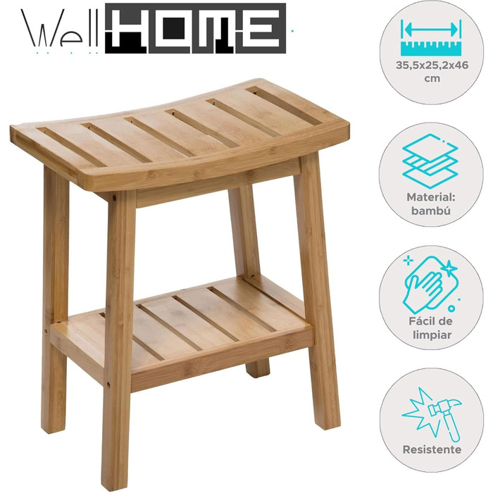 Бамбуковий шезлонг WELL HOME Harmonie в японському стилі Zen, 46x39x25 см