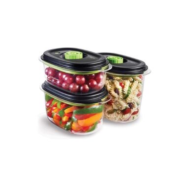 Набір вакуумних контейнерів FoodSaver Preserve & Marinate для зберігання та маринування продуктів, герметичні, BPA-free, 3 шт (700 мл, 1.2 л, 1.8 л)