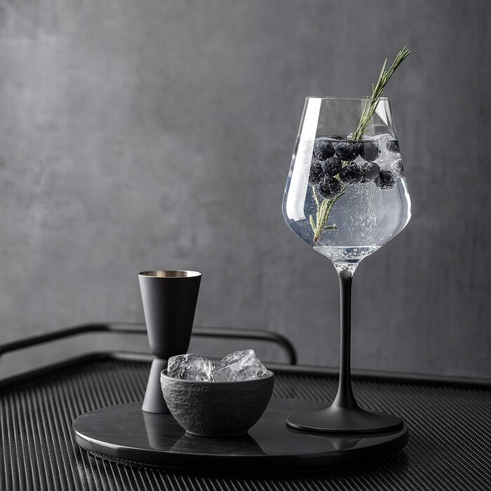 Стартовий набір Villeroy & Boch Manufacture Rock, 6 предметів, преміум порцеляна, чорний + набір келихів для білого вина, 4 шт, 380 мл, кришталь, прозоро-чорний, комплект