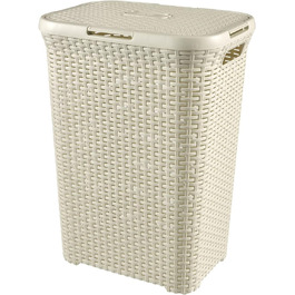 Кошик для білизни CURVER Style 60 л, пластик, кремовий, 44.8x34.1x61.5 см