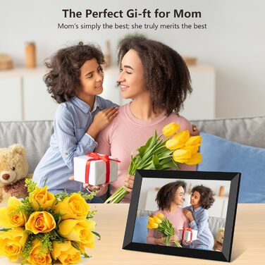 Цифровий фоторамка FRAMEO з Wi-Fi, 32GB, 10.1 дюймів, IPS LCD, сенсорний екран, Smart Cloud, автоматичне обертання. Діліться моментами через додаток Frameo
