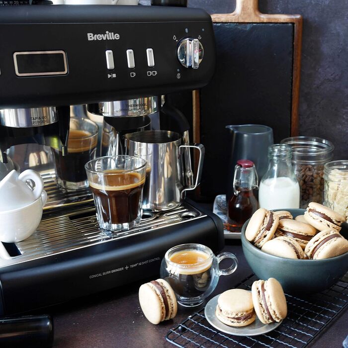 Кавомашина Breville Barista Max+ з вбудованим капучинатором та кавомолкою, срібляста (VCF185X) - еспресо, капучино, лате