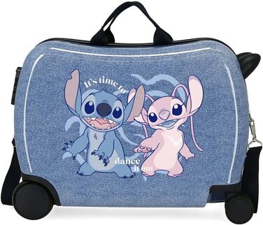 Дитяча валіза Disney Stich Dance it out, жорсткий ABS, 50x38x20 см, 34 л, 1,8 кг, 2 колеса, синя