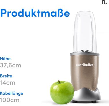 Смузі-мейкер Nutribullet Pro NB904CP 900 Вт, 700 мл, електричний блендер для смузі, компактний, легке очищення