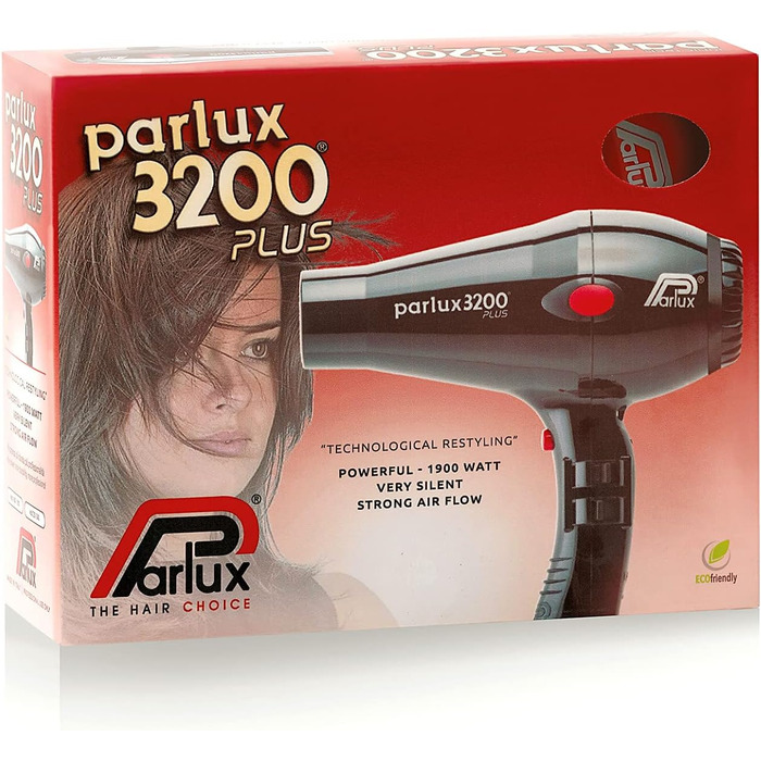 Фен для волосся Parlux 3200 Plus червоний, професійний