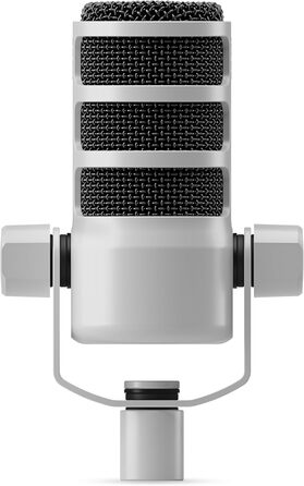 Динамічний мікрофон RØDE PodMic білого кольору для подкастингу, стрімінгу, ігор та запису голосу, мовна якість, з інтегрованим кріпленням
