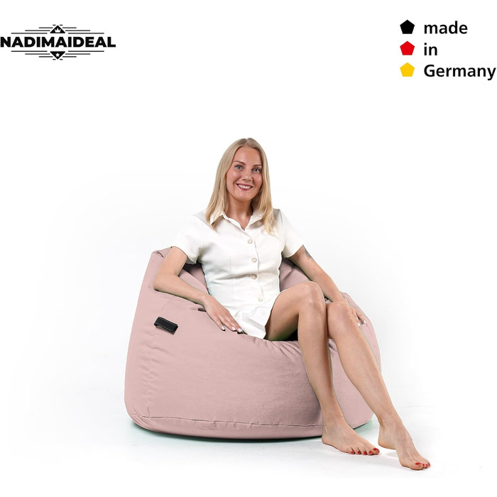 Мішок для сидіння Sitzsack Tropfenform Kastanie рожевий, XL (77 см) – для дітей та дорослих, EPS наповнювач, для дому та вулиці, геймерський пуф