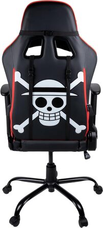 Ігрове крісло Konix One Piece, PU-шкіра, 150° нахил, регульовані підголівник і подушка для попереку, чорний з червоним