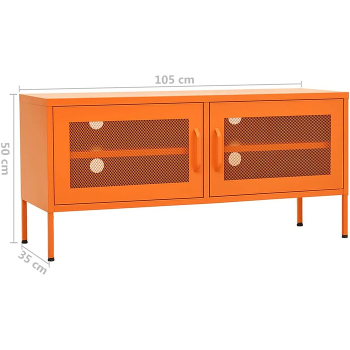 vidaXL ТБ тумба з 2 ґратчастими дверцятами, сталева, антрацит, 105x35x50 см – низький комод, телевізійна тумба, меблі для вітальні