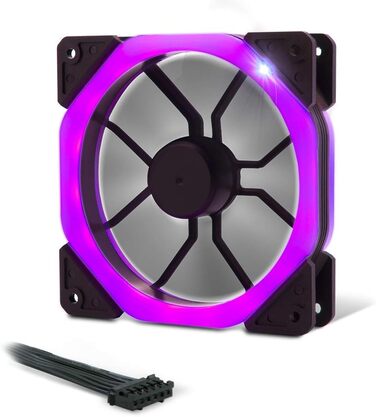 Ігровий корпус для ПК EMPIRE GAMING Warmachine ATX, середній, 4 безшумні вентилятори, LED-RGB-підсвічування, 11 режимів, скло спереду та збоку