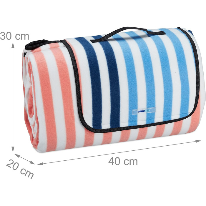 Пікнікова ковдра Relaxdays XXL 200x300 см, водонепроникна, флісова, термоізоляційна, для пляжу, різнокольорова, поліестер, алюміній, піноматеріал