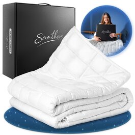Обтяжувальна ковдра Samthus 135x200 см, 6 кг, сертифікована Oeko-Tex, терапевтична ковдра для сну та релаксації