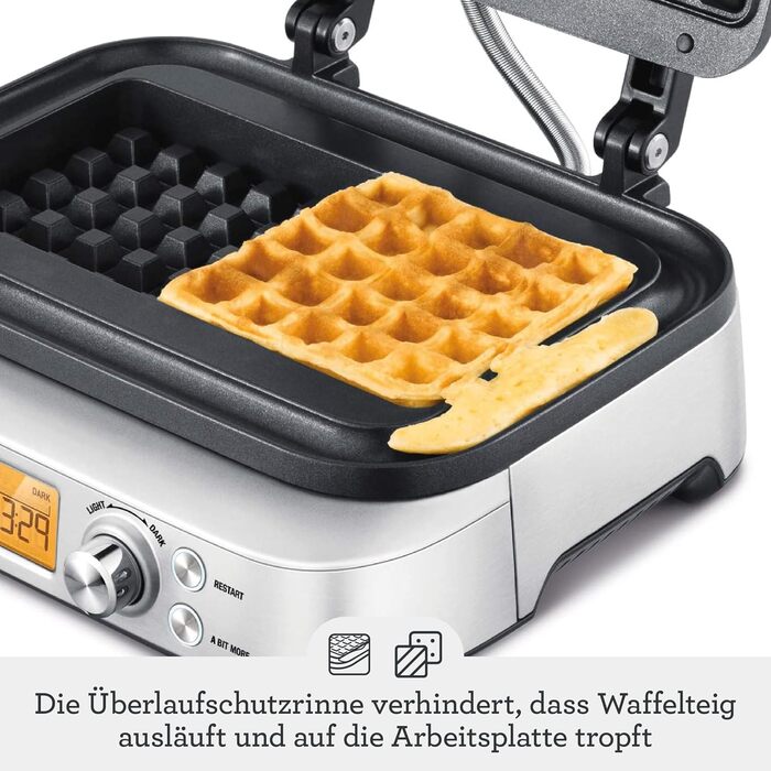 Електрична вафельниця Sage The Smart Waffle Pro з нержавіючої сталі