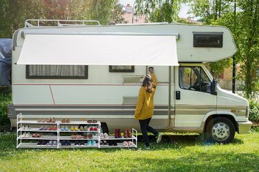 Великий модульний металевий стелаж для взуття Relaxdays XXL, 10 рівнів, 175,5x93x30,5 см, білий