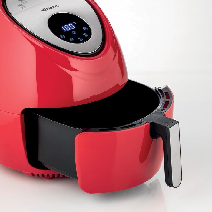 Аерофритюрниця Ariete Airy Fryer XXL 4618, 7 л, 1800 Вт, сенсорний LCD-дисплей, 7 програм, таймер 60 хв, червона