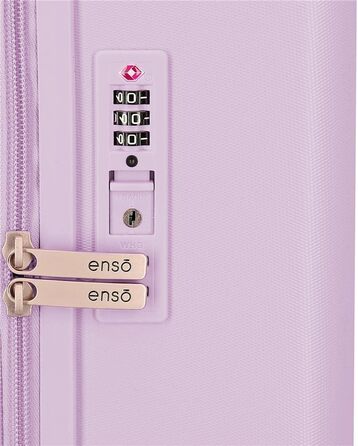 Кабінний чемодан Enso Annie Lila 40x55x20 см, жорсткий ABS, TSA-замок, 37 л, 2,74 кг, 4 подвійні колеса, ручна поклажа, розширюваний, бузковий