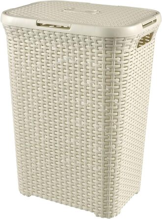 Кошик для білизни CURVER Style 60 л, пластик, кремовий, 44.8x34.1x61.5 см