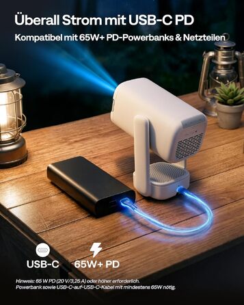 Проектор Aurzen D1 Air Smart: 1080P, 4K, HDR10, Dolby Audio, Netflix, USB-C, Автофокус, Компактний