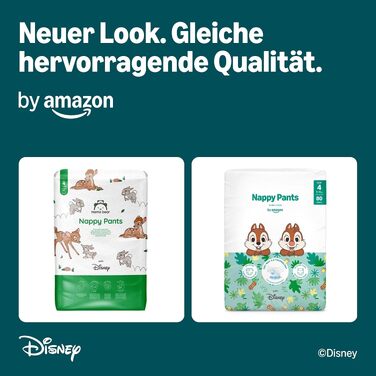 Підгузки Disney від Amazon, розмір 4 (9–15 кг), 160 шт (2 упаковки по 80 шт), білі, місячний запас