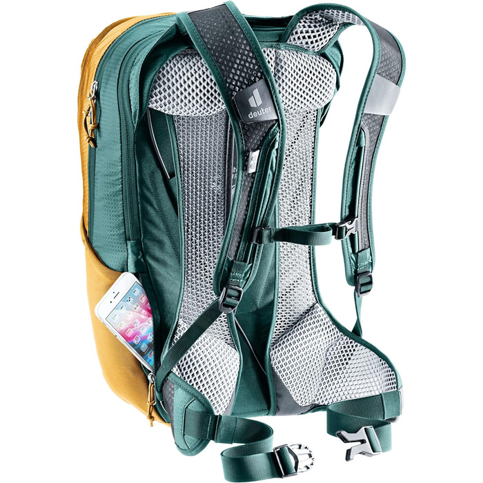Велосипедний рюкзак Deuter Race Air 14+3 л, коричнево-синій, вентиляція спини
