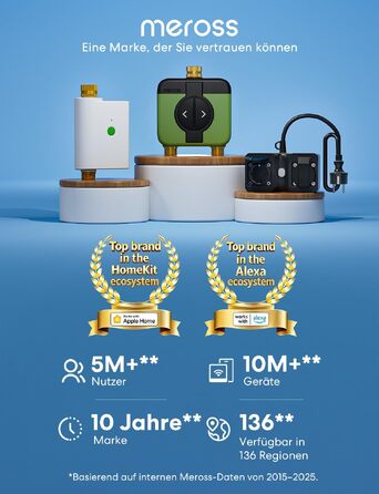 Meross MST100: Розумний таймер для поливу Wi-Fi з керуванням через додаток | Сумісний з Apple Home, Alexa та Google Home