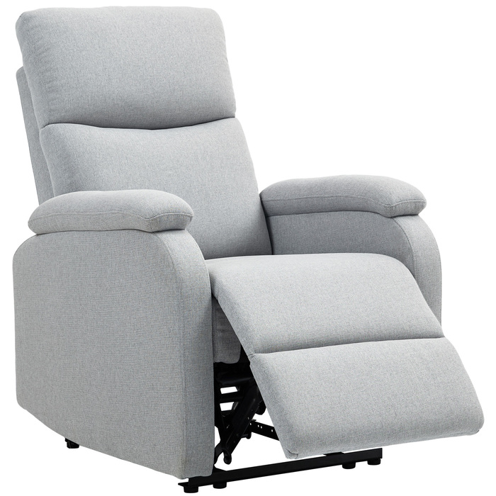 HOMCOM Recliner, Крісло для телевізора з функцією відкидання, М'яке крісло під телевізор з білизною, крісло з кишеньковим пружином, крісло вантажопідйомністю до 150 кг для вітальні, сірий