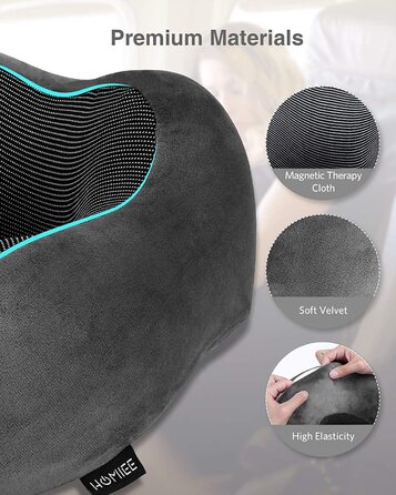 Подушка для шиї Homiee для подорожей: ортопедична, з memory foam, для автомобіля, літака, офісу (сіра)