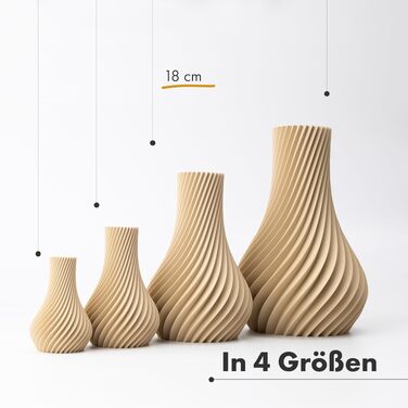 Ваза 3D NATUMO 'Pirum' бежева 18 см – неб'ємна ваза для квітів, сучасний декор