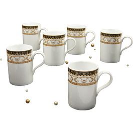 Набір кавових чашок Creatable Majestosa, 6 шт, порцеляна, чорний, різнокольоровий, 24x29x14 см