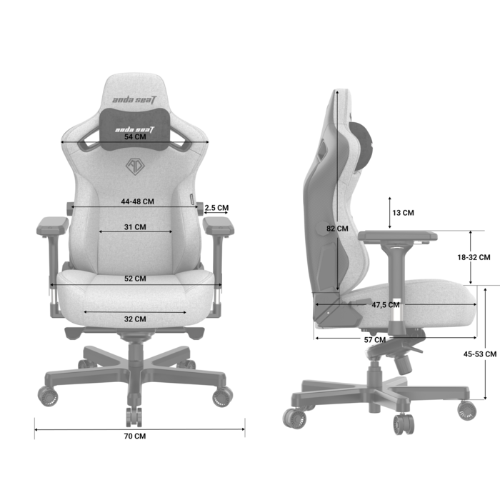 Крісло ігрове Anda Seat Kaiser 3 Black Fabric Size L