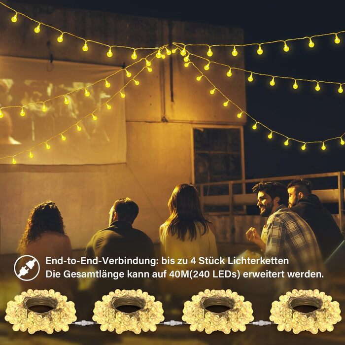 Гірлянда світлодіодна StarryEver 120 LED, 20м, RGB, 24 кольори, кулі, для вулиці та кімнати