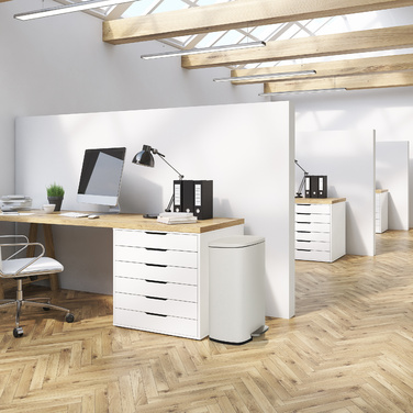 Контейнер для сміття / Відро для сміття CLEAN XV 50л сталь бежевий hjh OFFICE