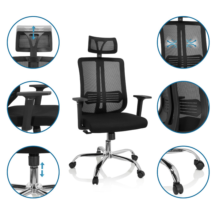 Крісло офісне / Поворотне крісло ZH 200 Mesh Black hjh ОФІС