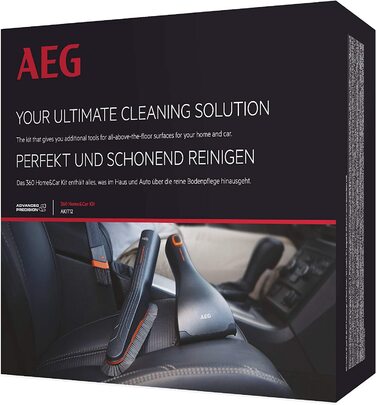 Набір насадок AEG AKIT12 для пилососа 360° Home & Car (детальна чистка, м'яка щітка, гнучка щілина, міні-турбощітка, для 36 мм овальної труби, сірий, чорний)
